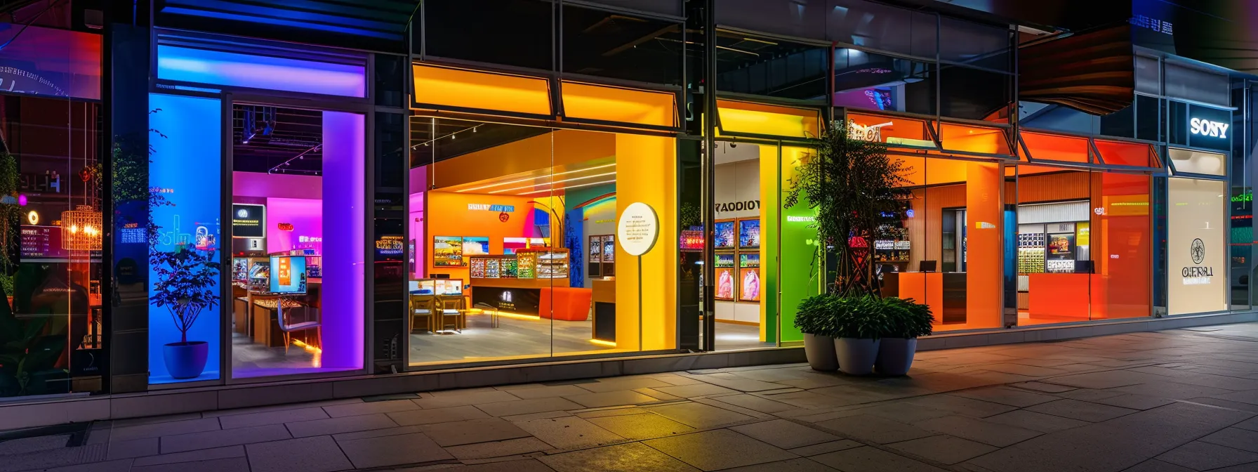 a vibrant urban storefront showcases striking, well-designed signage that enhances brand identity, drawing in customers and creating an inviting atmosphere, while colorful interior signs guide shoppers seamlessly through the retail space. a vibrant urban storefront showcases striking, well-designed signage that enhances brand identity, drawing in customers and creating an inviting atmosphere, while colorful interior signs guide shoppers seamlessly through the retail space.